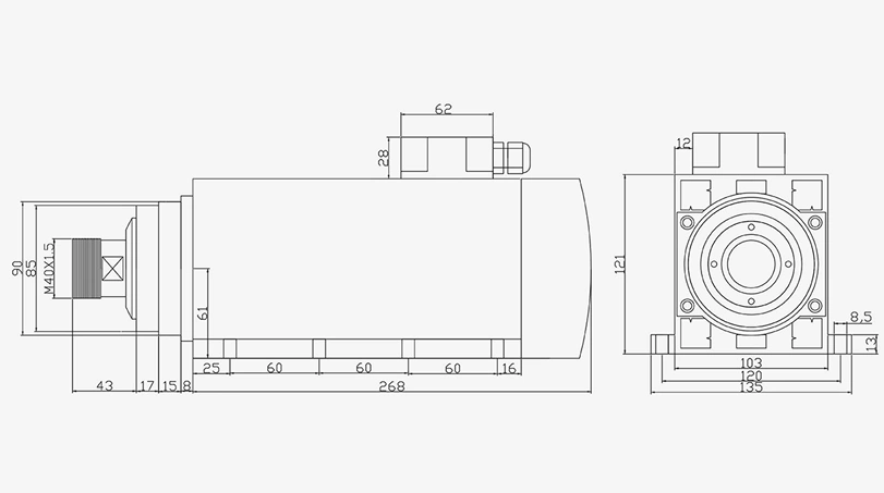 SL方型风冷6.0B ER32-4孔-221