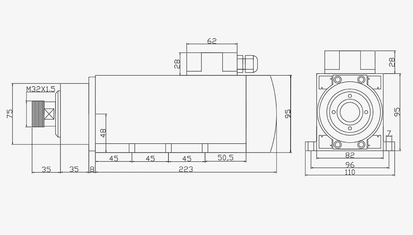 SL 方型风冷 2.2B ER25-82X95